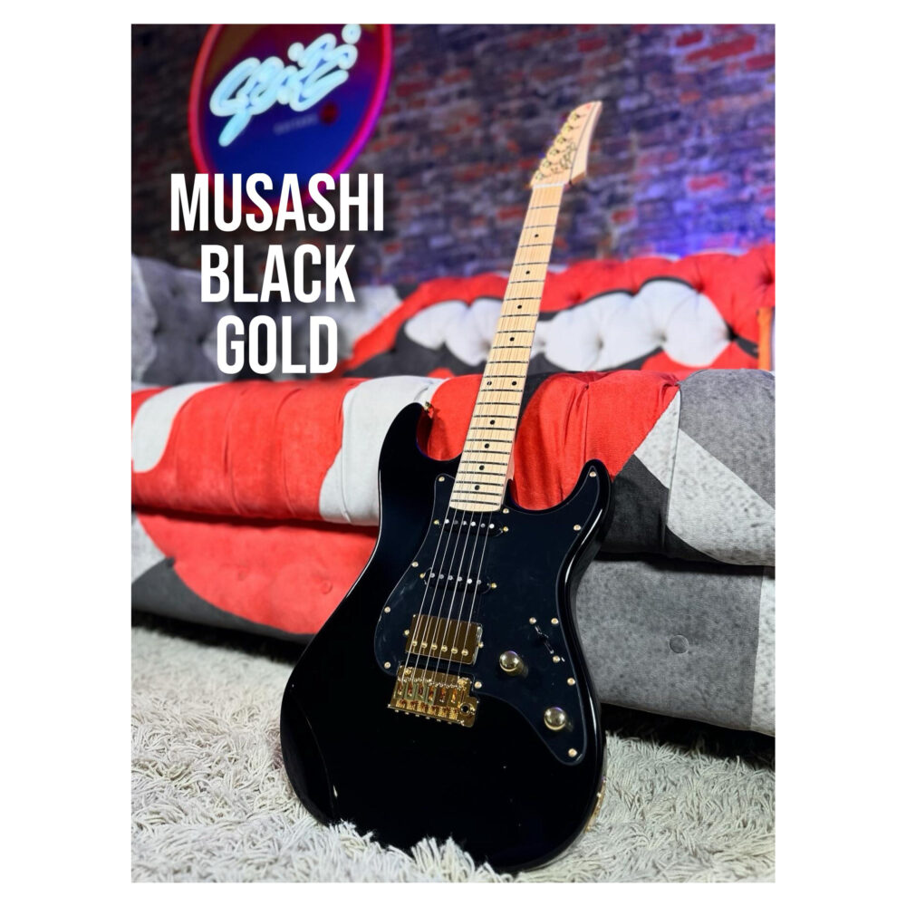 Guitarra Seizi Katana Musashi HSS – Black Gold « Royal Music
