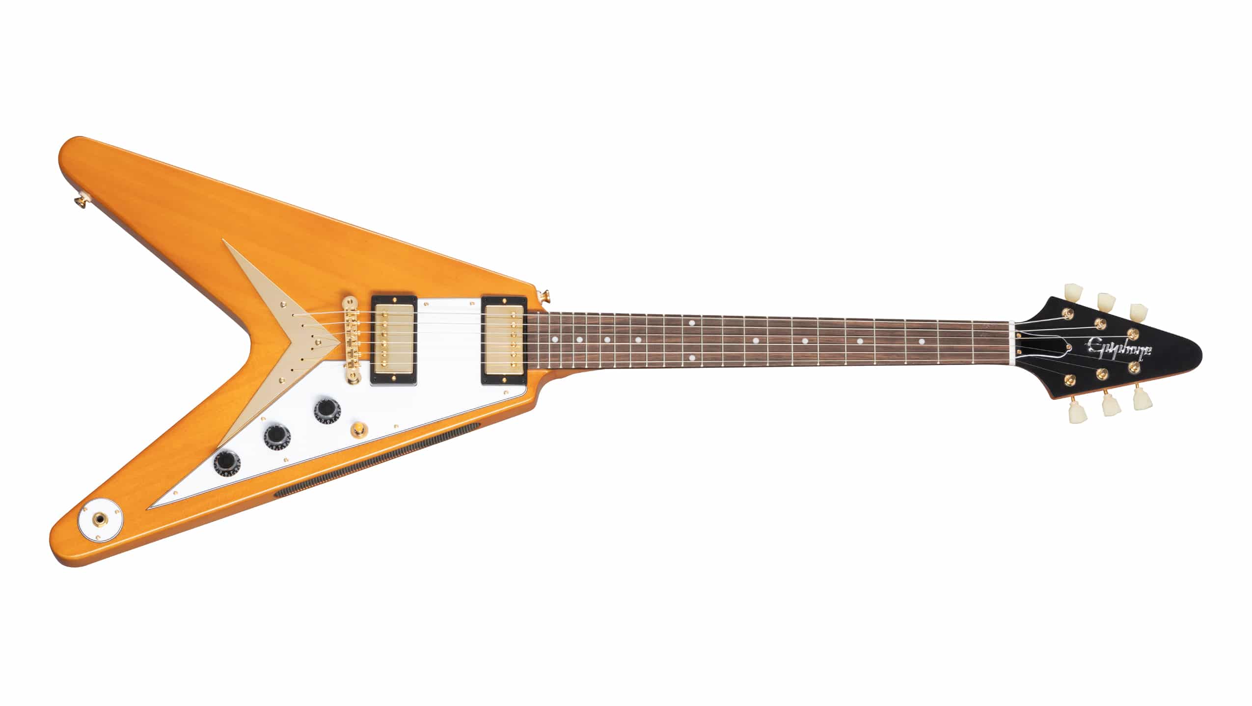 m*1様 Epiphone 1958 Flying V Korina Guitarra Epiphone Flying V Korina 1958 – Aged Natural